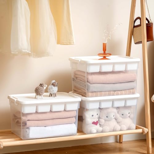Image of Citylife 32QT Plastic Craft Storage Box Buildable Lid Removable Tray | Craft Organizers and Storage with Build-On Lid for Beads, Tools, Sewing Supplies, Deep Base, Secure Clasp, kids Toy Box