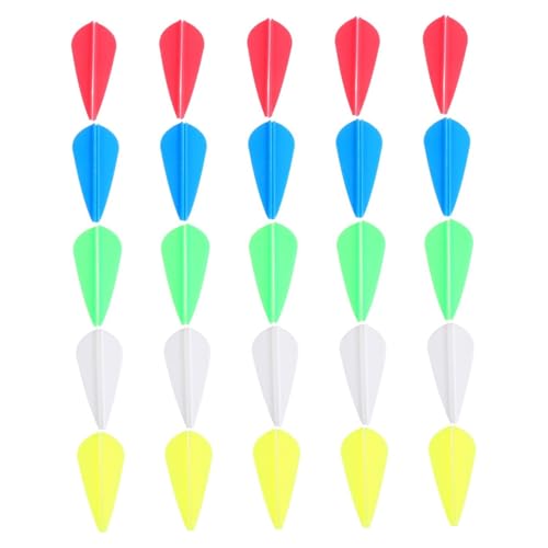 JOINPAYA 50Pcs Rubber Arrow Fletchings for Archery Supplies Durable Vanes for Stable Flight for Personal and Professional Use Weather Resistant Archery Accessories Random Color