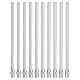 HARFINGTON 10pcs Dispensing Needles 8 Gauge 4 Inch Stainless Steel Blunt Tip Luer Connector for Refilling Glue Oil Thick Liquids Ink Lab Use, Silver