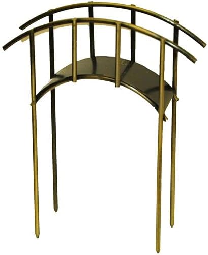 G & F Products MiniGardenn 10030 Fairy Garden Miniature Metal Mini Bridge, Rustic, 4" L x 1.25" W x 2.5" H with 2" Picks