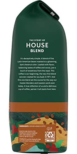 Image of Starbucks House Blend Medium Roast Ground Coffee 12 ounce Bags (Pack of 3)