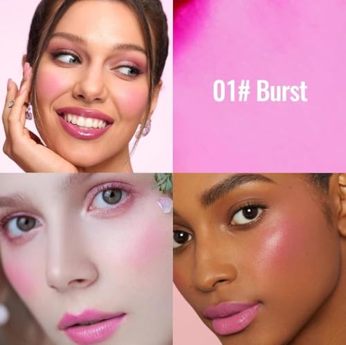 Water Jelly Tint Blusher Makeup Stick, for Lips and Cheek Stain, Buildable Watercolor Finish Long Lasting Moisturizing Multi-Use Matte Blusher Lip Tinted Makeup Jelly Stick (Burst) - Image 2