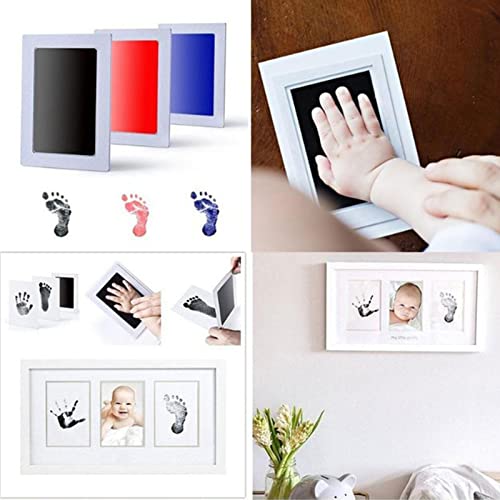 yeacher Kit de impressão de mão de pegada sem tinta para bebê, almofadas de tinta de toque limpo par