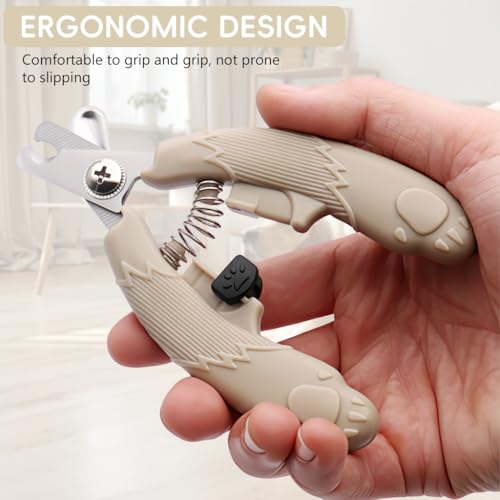 Image of Qpets Pet Nail Cutter Cute Cat Nail Clipper with with PP Handle, Stainless Steel Pet Trimmer with Safety Stop to Prevent Over-Cutting Spring-Loaded, Easy-Grip Design for Cats Dogs