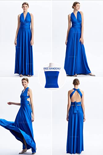 Image of Multi-Way Wrap Infinity Maxi Dress for Bridesmaids & Wedding Guest | 31 Colors for All Wedding Themes, One Size & Plus, 1 Dress for Any Events, Evening, Prom, Gala, Non-See-Through, Wrinkle-Free