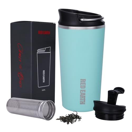 Comparison: Best Tea Infuser Travel Mug 8 GiNT 17oz Travel Tea Mug with Infuser and Two Lid. Vacuum Insulated 316 Stainless Steel Travel Coffee Mug. Dishwasher Safe Tea Cup with Tea Strainer for Hot and Cold Brew Coffee or Tea(Green)