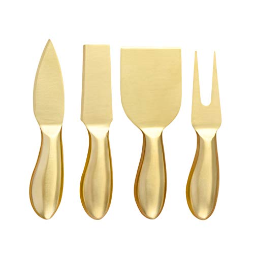 Eljjhah 4pcs / Set Couteau à Fromage Set Beurre en Acier Inoxydable Spreader Fromage trancheuse Cutter Fork Kit de Cuisine Petit-déjeuner utile Outils de Cuisine (Color : 1set as Photo)