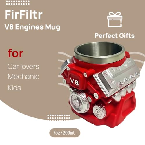 Image of V8 Engine Coffee Mug,Car Coffee Mug Personalized with Handle | Home Decor Gifts for Car Guy Lovers,Mechanics,Birthday, Christmas,Father's Day,Halloween, Thanksgiving