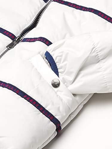 Perry Ellis Boys' Little Solid Puffer, White, 7 #TOP3