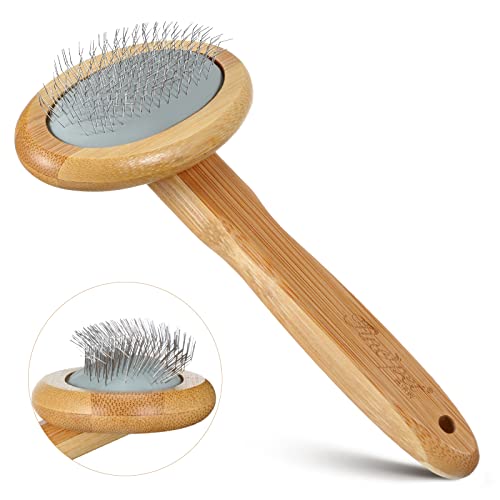 Bamboo Slicker Sheepskin Brush