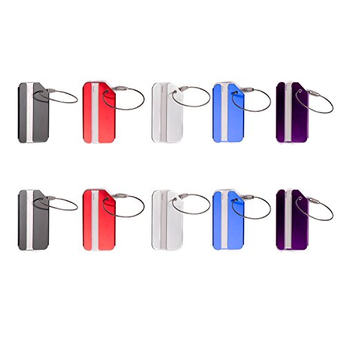 Vancool (10 paquetes) Etiqueta de identificación del equipaje del recorrido del metal