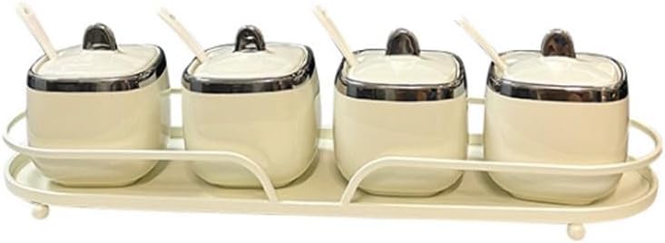 Ceramic Seasoning Container Household Kitchen Square Flavoring Jar