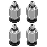 Mikinona 4pcs M5 Threaded Straight Pneumatic Fittings Copper Pipe Tube Quick Connect Air Hose Push to Connect Pneumatic Fittings Set for Industrial Use