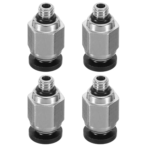 Mikinona 4pcs M5 Threaded Straight Pneumatic Fittings Copper Pipe Tube Quick Connect Air Hose Push to Connect Pneumatic Fittings Set for Industrial Use
