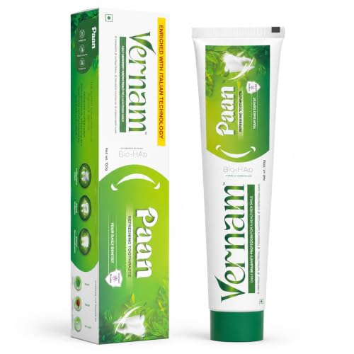 Image of Vernam Paan Toothpaste 100g | Hydroxyapatite Enamel Repair & Sensitive Teeth Care | Fluoride-Free Anti Cavity | Natural Paan Long-Lasting Fresh Breath & Gum Support | Vegan | 6% Bio-HAP, Fluoride Free & Natural Paan for Lasting Freshness