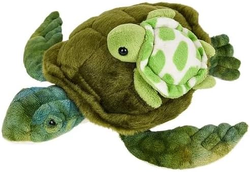 Miniatura 2 de The System Sellers Sea Life Mini (8 pulgadas) Madre y bebé Nacimiento de la vida peluche de agua animal del océano (tortuga marina)
