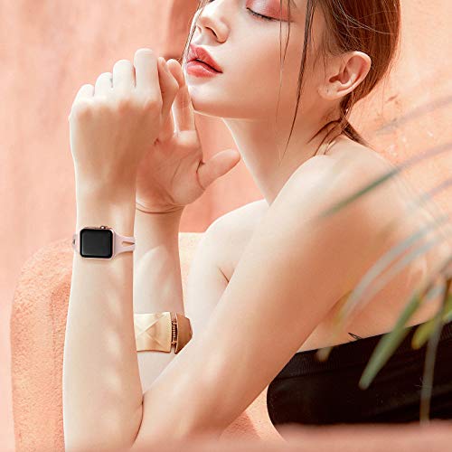 GEAK Pacote com 4 pulseiras compatíveis com Apple Watch de 40 mm para mulheres, pulseira de substitu