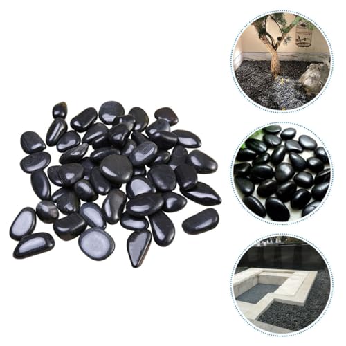 Pebbles noir pour aménagement paysager de jardin et galets décoratifs pour aquariums - 4