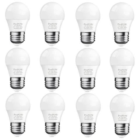 ProPOW 25 Watt Light Bulbs Equivalent, A15 25W Light Bulb 2700K Soft White E26 3W LED Bulb,Low Watt Light Bulbs Table Lamp Bulb for Bedroom (12 Pack) Cover