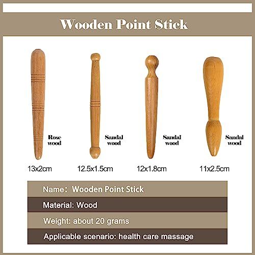 Foto von Massagestäbchen Triggerpunkt Massagegerät 4 Stücke Triggerpunkt Massagegerät Fuß Holz Massagestab Massagestäbchen Muskel Massageroller Stick Massage Holz Trigger Roller für Schulter Rücken Bein
