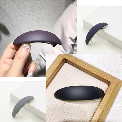 Ypkia 4 Pcs Pure Matte Hair Barrettes Women's Thin Hair Medium Hair Clip Vintage Automatic Hair Clip Set for Women Girls Hair Accessories (Darker) - Image 4