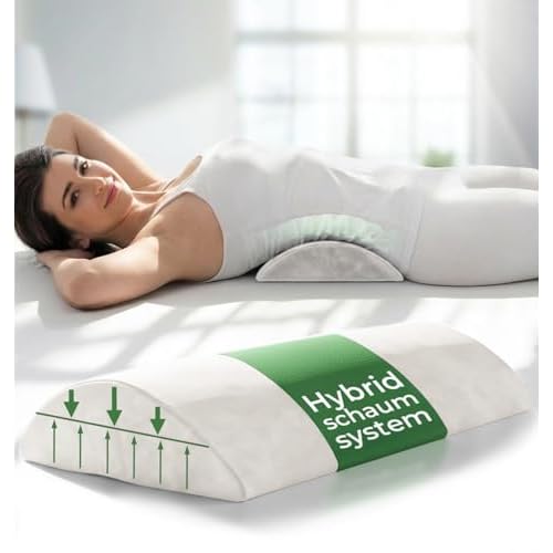 WELL B4 Ergonomisches Lendenwirbelkissen für Bett & Sofa - Lendenkissen zur Rückenstütze im Liegen - Lordosekissen für die Lendenwirbelsäule - Rücken Lendenstützkissen, Lumbar Support Pillow - Weiß
