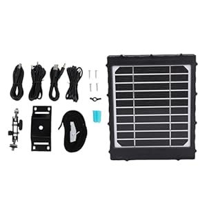 AYNEFY Trail-Kamera Solar Panel Tragbares Ladegerät Solar-Powerbank mit 8000mAh Eingebautem Akku IP66 für Outdoor-Camping Wandern Fotografie