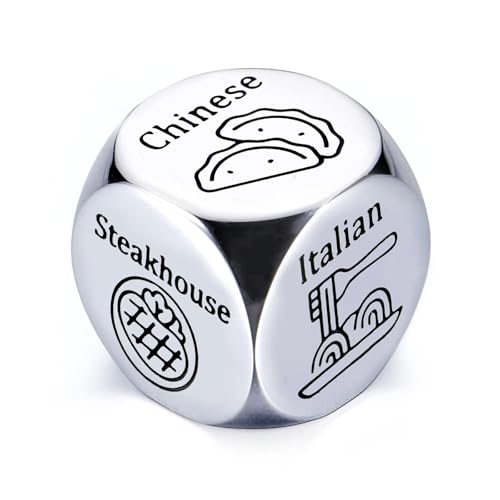 Food Dice Decider, Valentines Day Gifts for Fiance Men, Gifts for Men Who Have Everything, 6th Anniversary Iron Gifts for Him Her, Food Dice, Secret Santa Gifts, Stocking Stuffers for Wife Husband