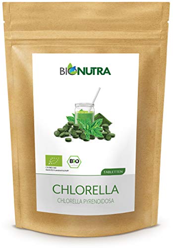 BioNutra® Chlorella-Presslinge Bio 1000 x 250 mg Tabletten, 100% rein & natürlich, rückstandskontrolliert, membrangebrochen, nach EU-ÖKO-Standard kultiviert und hergestellt, 250 g Großpackung