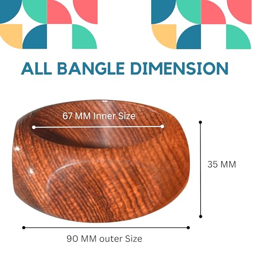 Image of Handmade Wooden Bangles for Women | Natural Wood Jewelry | Stylish Artisan Design | Ideal Christmas Gift for Her.