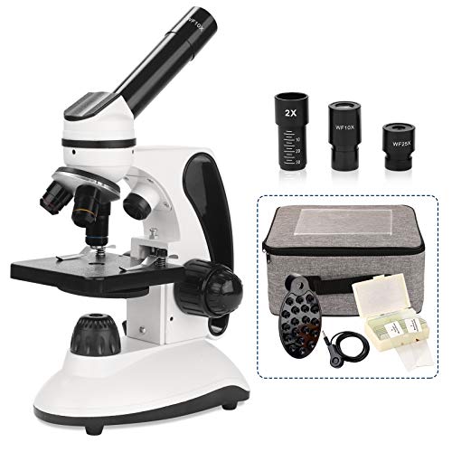 BNISE Mikroskop, 40X-2000X Mikroskop für Studenten und Labor, Ganzmetall-Labormikroskop mit optischen Glaslinsen…