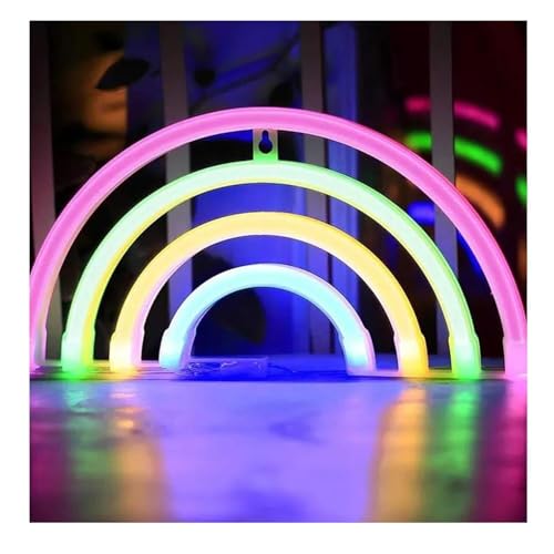 Enseigne au néon arc-en-ciel pour illuminer un salon sombre et égayer vos fêtes