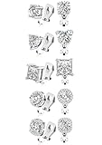 BJFEW Clip on Earrings Women Silver Cubic Zirconia Non Pierced Earrings Comfortable Clip on Stud Earrings for Wedding and Dance Competitions