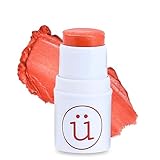 M2U NYC Coral Cream Blush Stick – 3-in-1 Cream Blush for Cheeks, Lips & Eyes – Natural Dewy Finish with Shimmer – Lightweight Blusher for Cheeks, Buildable Formula Infused with Shea Butter