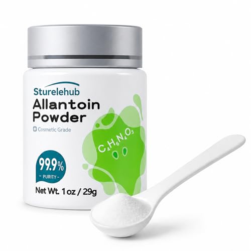 Sturelehub 1 oz Allantoin Powder 99.9% Purity Cosmetic Grade DIY Allantoin Emulsion Cream Lotion Masks Allantoin Helps to Hydrate and Moisturize The Skin