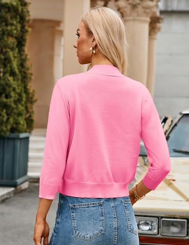 Image of GRACE KARIN Women Cardigan Sweaters Lightweight Knit Cropped Cardigans Trendy 3 /4 Sleeve Shrug Bolero S-3XL
