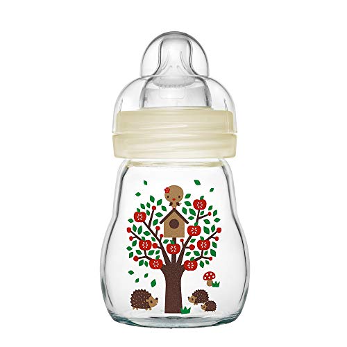 MAM Feel Good, Biberon in vetro, Beige (beige), 170 ml