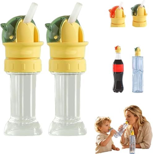 2pcs Water Bottle Spout Conversion Cap with Straw,Soft Silicone Straws,Reusable Children Beverage Water Bottle Straw Lid,Universal Soda Can Lids Spouts (green) by Generic - Used condition - US$10.10