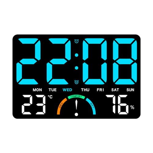 Reloj digital LED con temperatura interior y alarma moderna de sobremesa 2