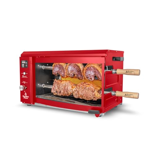 Brazilian Flame ChurrascoÂ® Gas Rotisserie Oven Grill Roaster with Auto Rotating Skewers for Rotisserie Chicken, Brazilian Style BBQ and Churrasco, Shawarma Machine, Propane Grill - 2024 Series