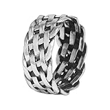 Rogivora 925 Sterling Silver 9mm Chunky Braided Ring, Comfort Fit Twist Wedding Band for Men and Women, US Sizes 6-13 (Silver, 12)