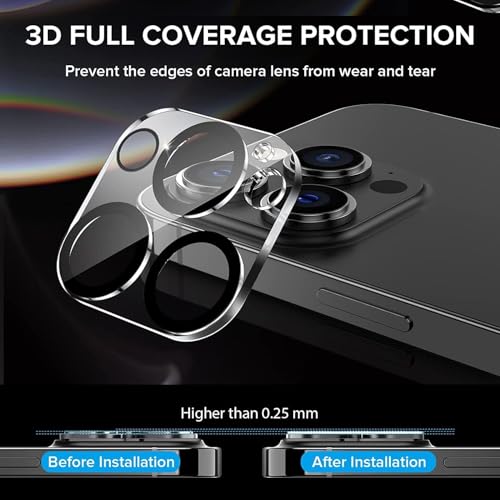 Image of HPTech Back Camera Lens Protector for Realme 15 5G (1 Pack) - 3D Premium Tempered Glass Camera Guard, Scratch Resistant, Ultra Clear, Black - Easy Installation, Anti-Fingerprint, HD Protection