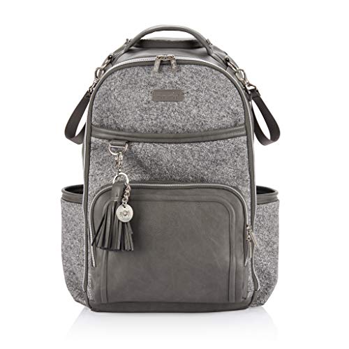 Image of Itzy Ritzy Diaper Bag Backpack – Large Capacity Boss Plus Baby Backpack Diaper Bag Featuring 19 Pockets, Changing Pad, Stroller Clips, and Comfortable Backpack Straps, Grayson