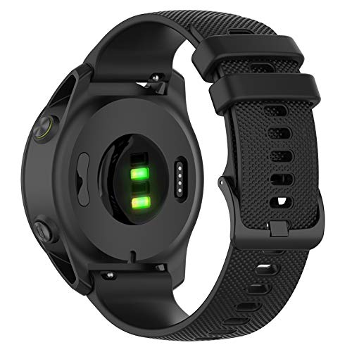 MOTONG for Garmin Forerunner 745 Replacement Band - Silicone Replacement Wrist Band Strap for Garmin Forerunner 745 with QuickFit(Silicone Black)