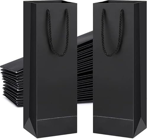 Bolsa de Vino,Set de 20 Bolsas Regalo de Papel Kraft para Botellas de Vino – Bolsas con Asa para Regalos, Bodas, Cumpleaños – Bolsas Ecológicas para Champagne, Cava(Negro) Bolsa de Vino,Set de 20 Bolsas Regalo de Papel Kraft para Botellas de Vino – Bolsas con Asa para Regalos, Bodas, Cumpleaños – Bolsas Ecológicas para Champagne, Cava(Negro)