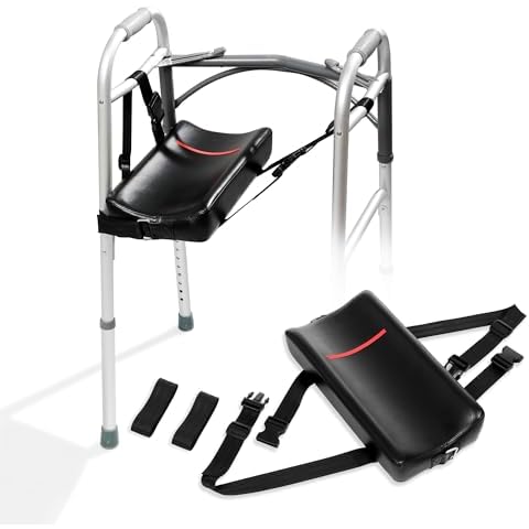 JFMkaer Knee Sling Attachment for Walker with Knee Support - Adjustable Safety Lifts Leg Support with Comfortable Ergonomic Cushion for Foot Injuries, Fit Almost All Walker, 300 LBS Weight Capacity Cover