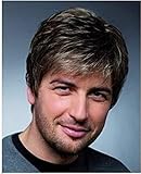 Nicetobuy Umeet Short Straight Grey Color Heat Resistant Synthetic Natural Looking Mens Wig, Black mixed Whtie