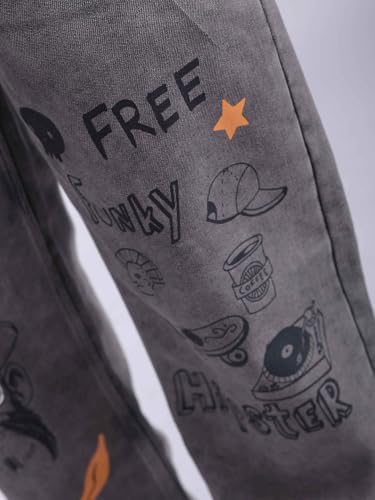 Image of The Indian Garage Co Men Baggy Solid Mid-Rise Stretchable Jeans