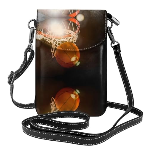 Sac à bandoulière en cuir de qualité supérieure avec motif basketball embossé