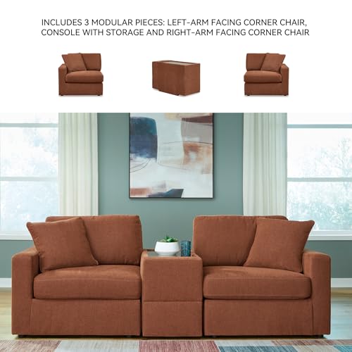 Image of Signature Design by Ashley Modular Sectional Couch, Small Orange, Modmax